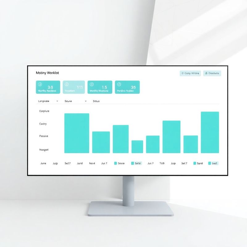 Minimal UI mockup of a workflow monitoring dashboard with teal status indicators