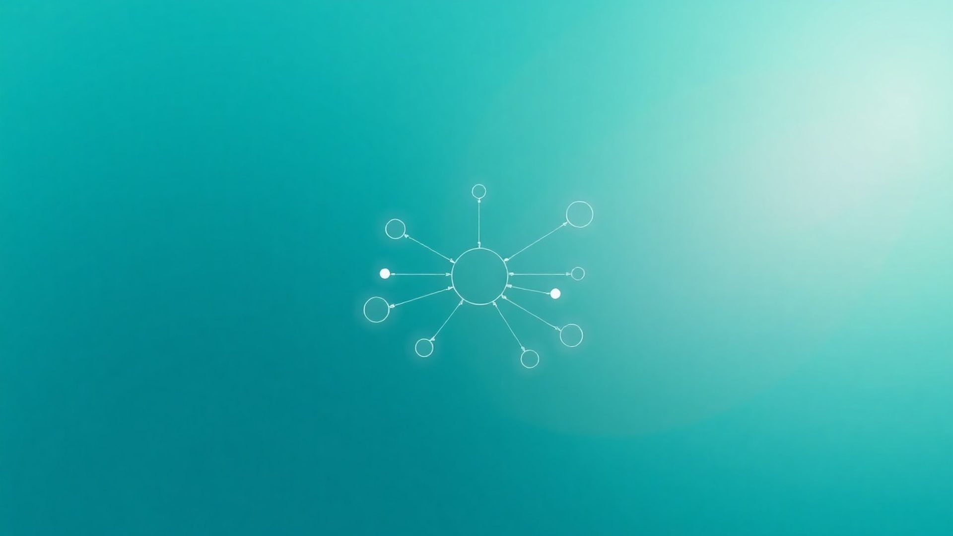 Abstract visualization of connected workflow nodes on a teal gradient